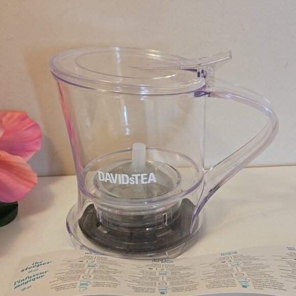 New Davids Tea clear Steeper 18 oz NWT - Picture 1 of 10